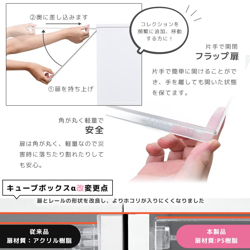 Amazon｜【3個セット】コレクションケース キューブボックスα （棚なし